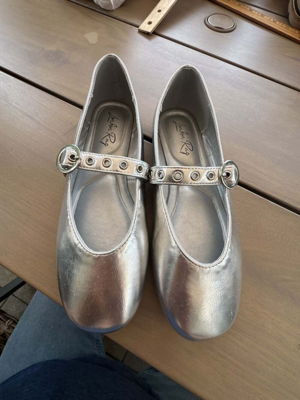 London Rag Mary Jane Flats Size 5 Silver Metallic